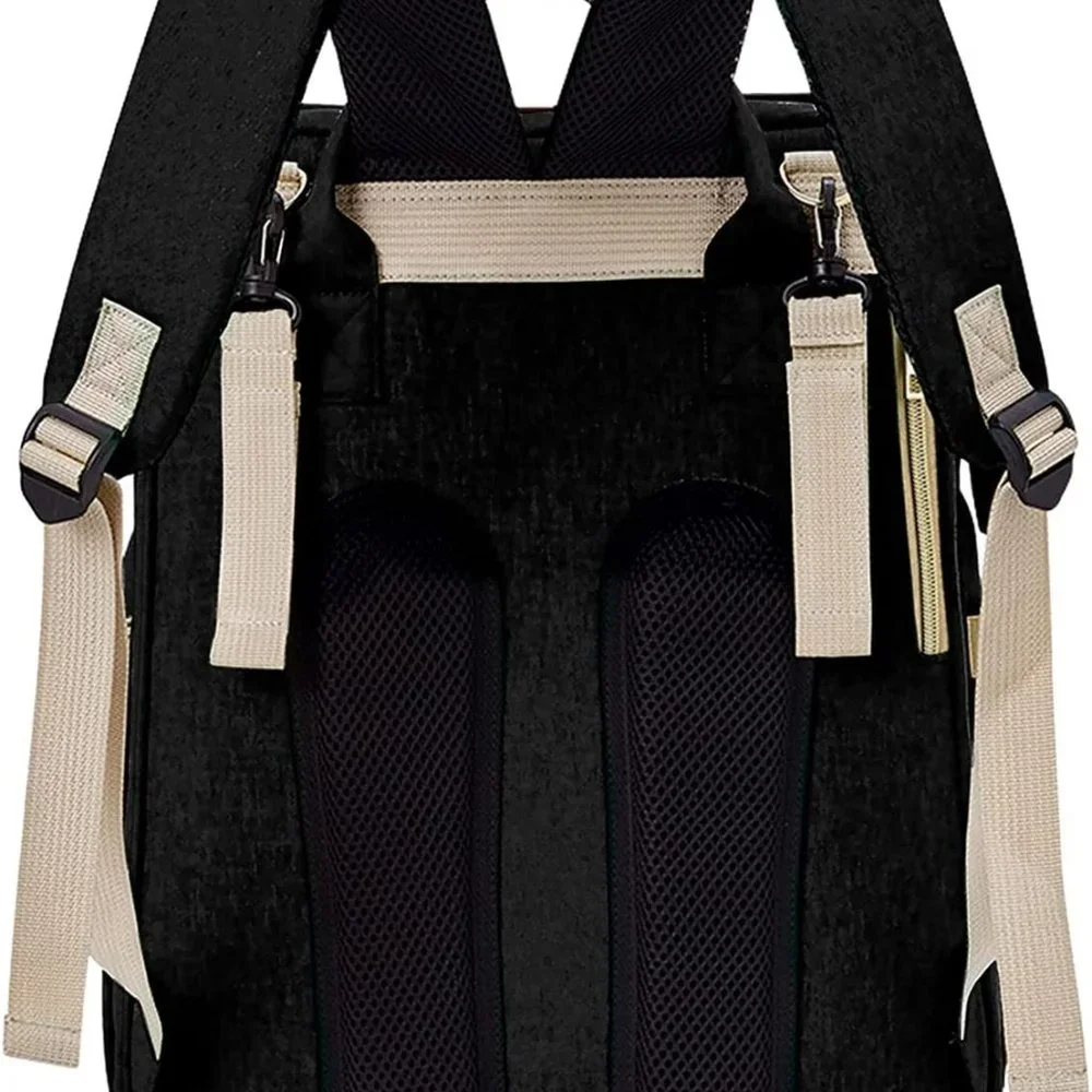 Diaper Bag Backpack 3 in 1 Foldable Changing Station Travel Baby Bag Bassinet